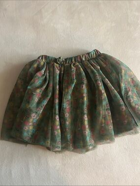Peppa Pig Green Floral Circle Skirt with Pink & Yellow Accents